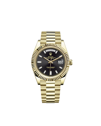 Rolex Day-Date Yellow Gold Black Baguette 40mm