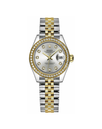 Rolex Lady-Datejust Silver Diamond Watch 28mm