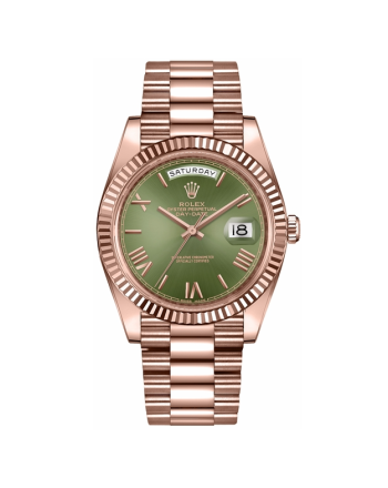 Rolex Day-Date Green Dial Rose Gold Watch 40mm